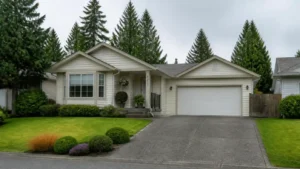 Single family home with green lawn