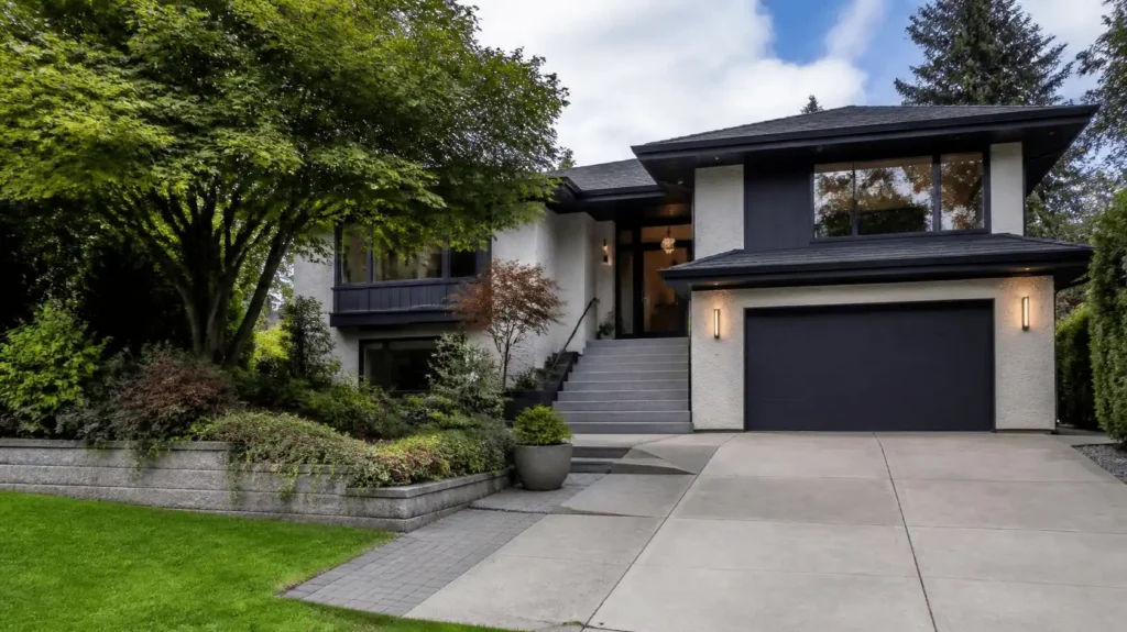 Modern Vancouver home with landscaped front yard
