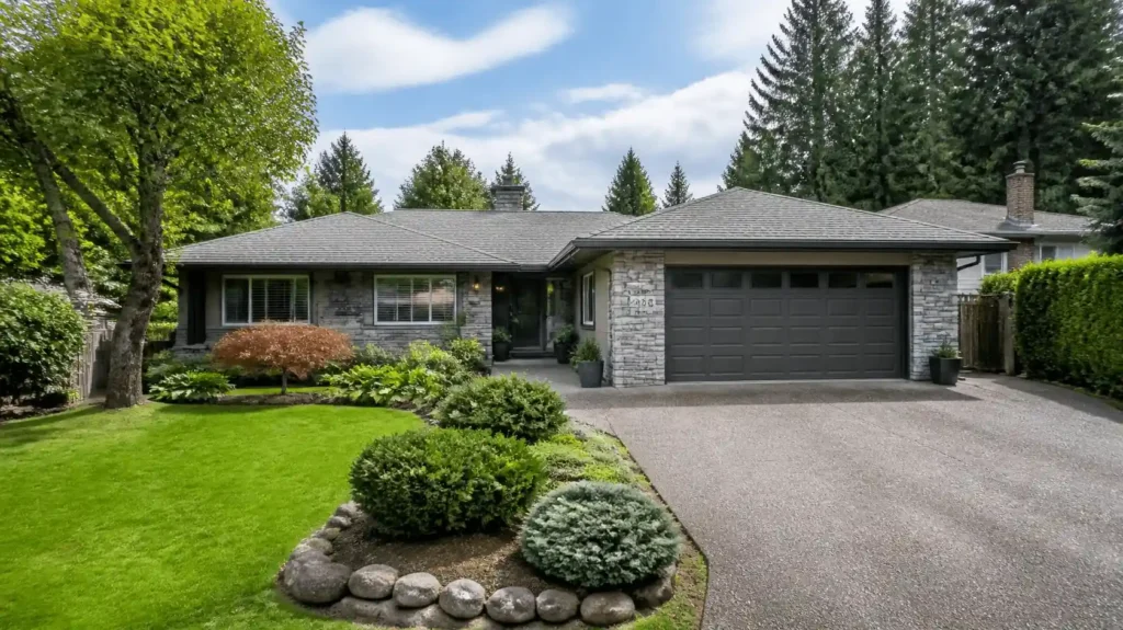 Burnaby bungalow with manicured front garden