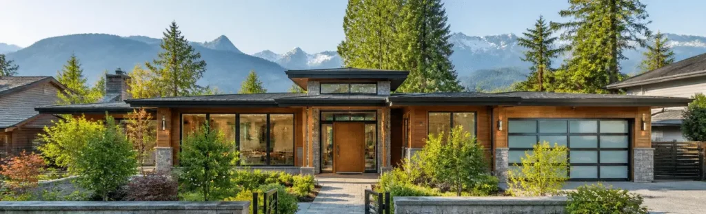 Luxury Burnaby home with mountain backdrop