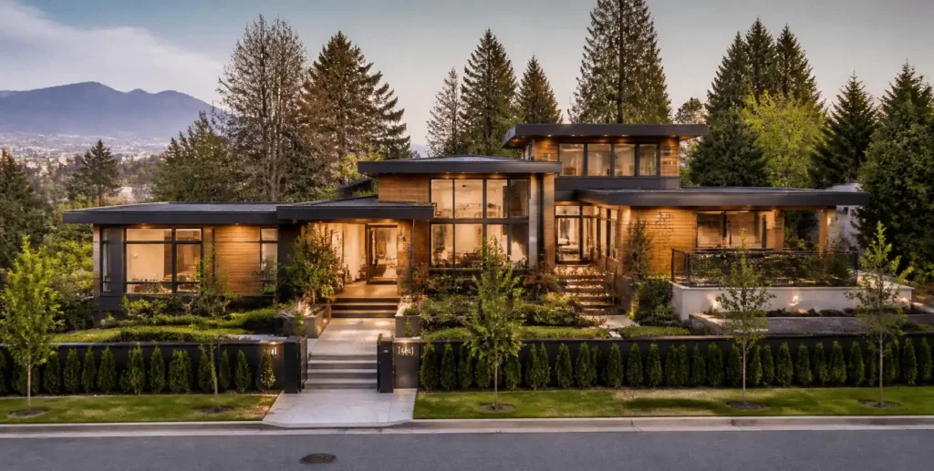 Modern Burnaby house with mountain views