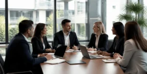 Real estate professionals discussing Burnaby housing market