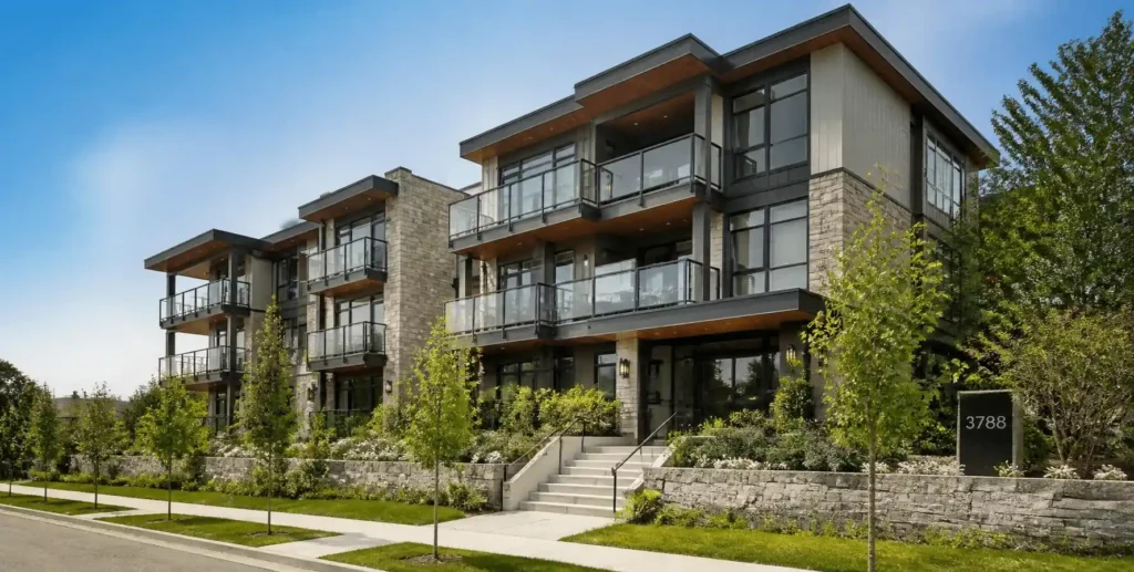 Modern Burnaby apartment building with balconies