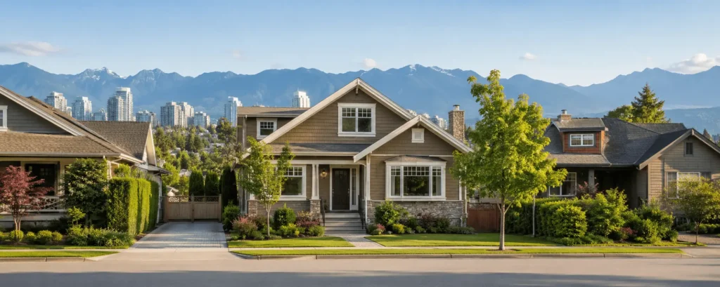 Vancouver home with skyline and mountain views